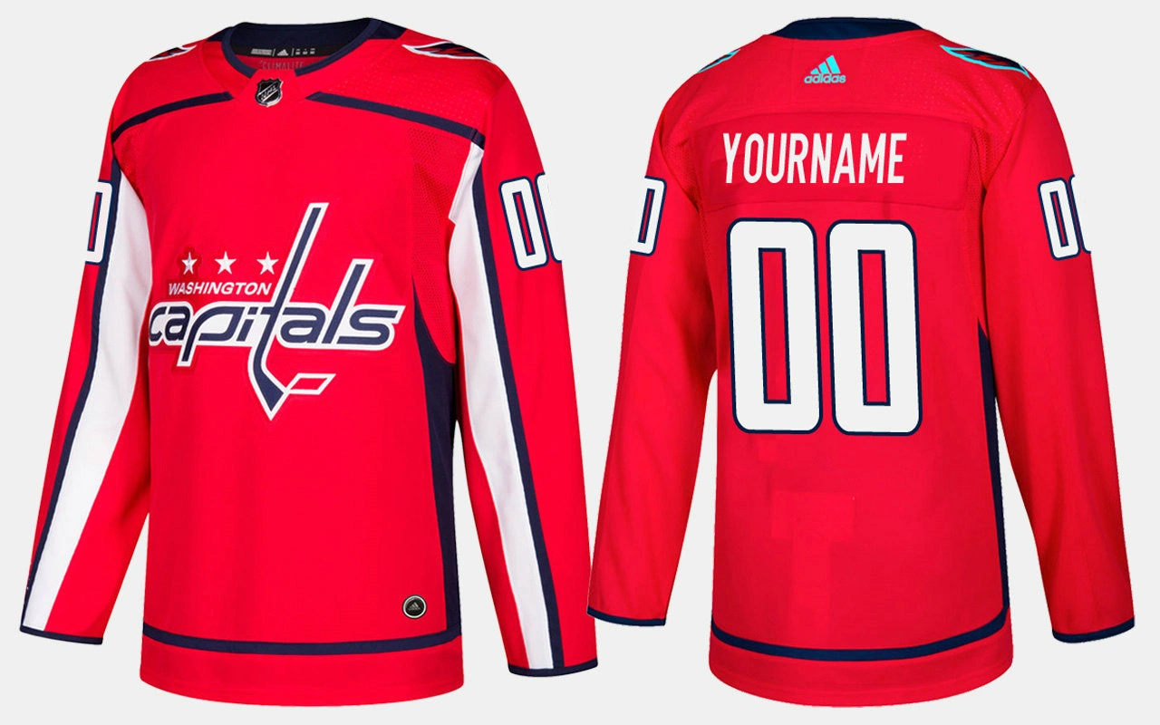 Washington Capitals #00 Custom Home Red Jersey