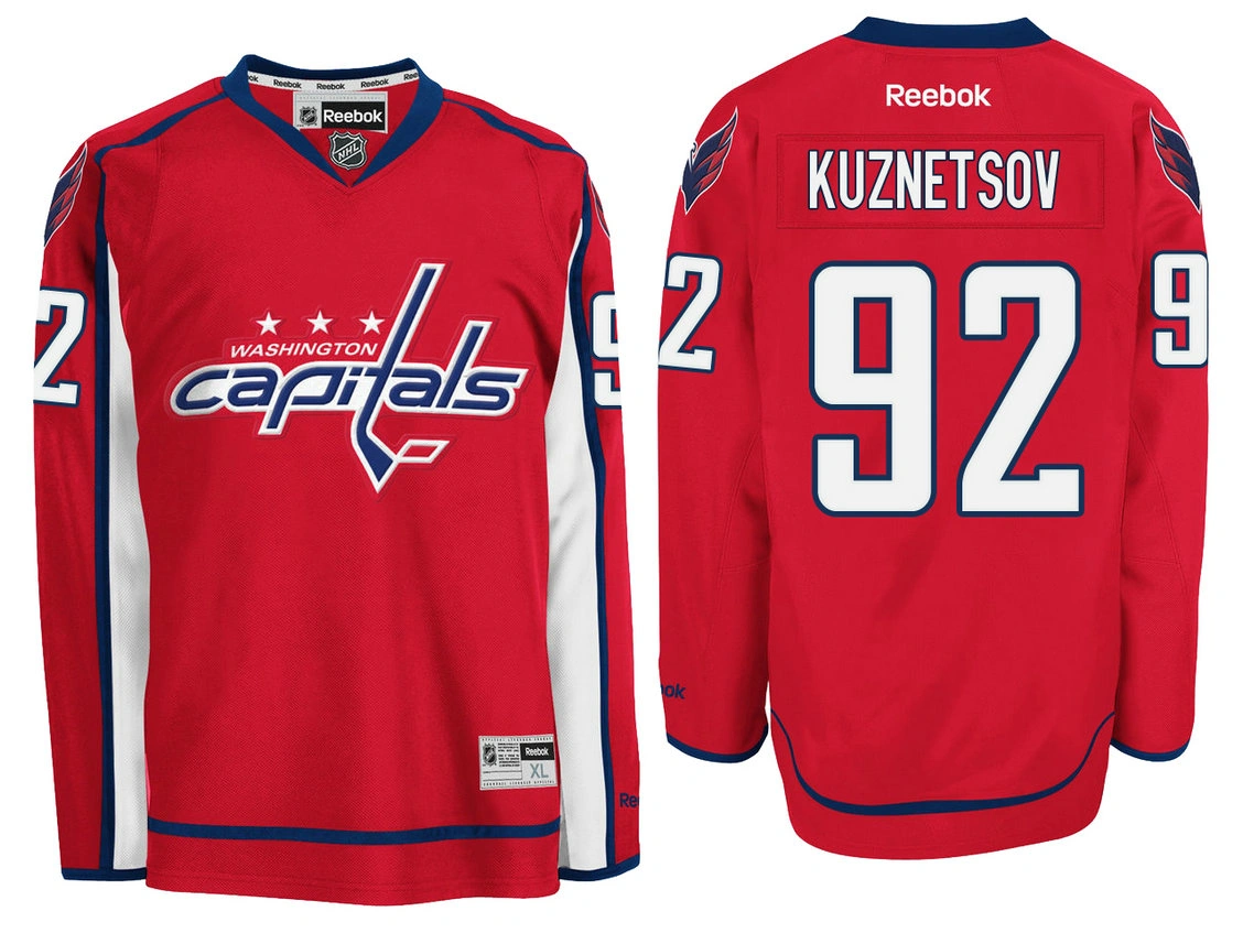 Washington Capitals #92 Evgeny Kuznetsov Home Premier Player Red Reebok Jersey
