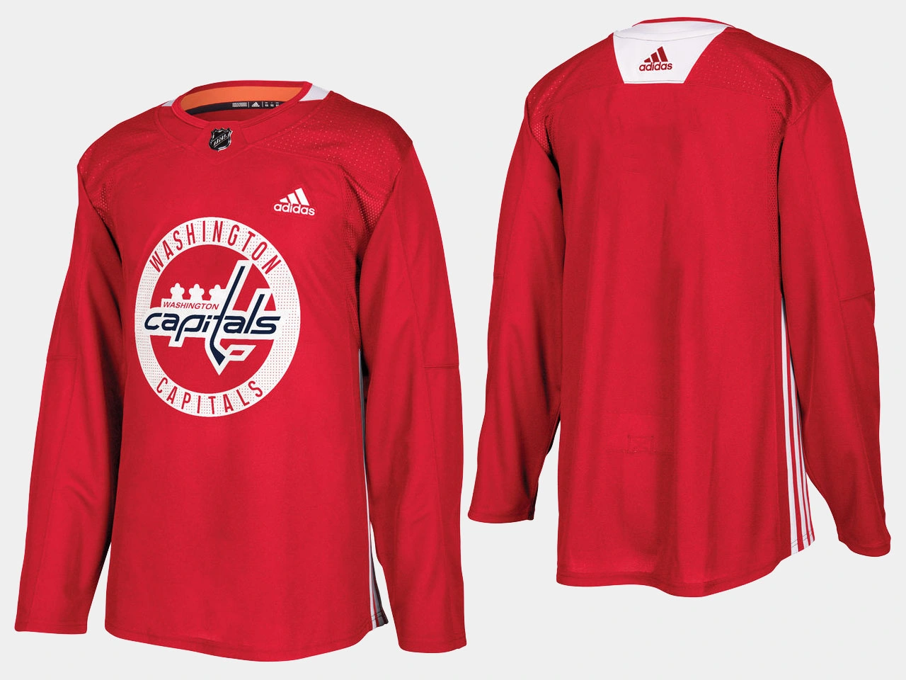 Washington Capitals Home Adidas Practice Player Red Jersey