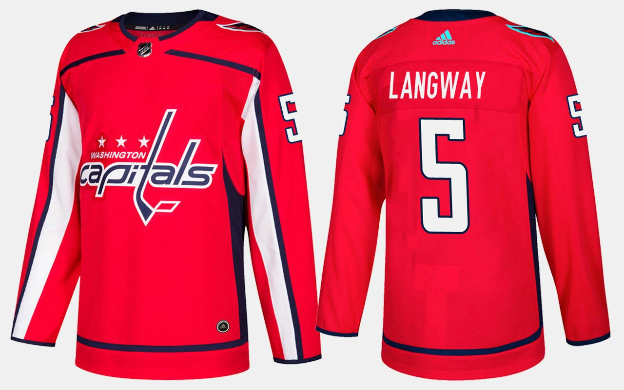 Washington Capitals #5 Retired Rod Langway Home Red Jersey