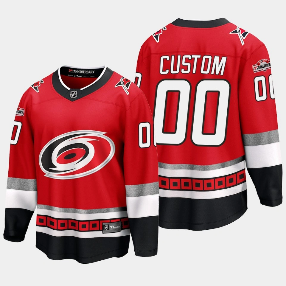 Carolina Hurricanes Custom 25th Anniversary Red #00 Jersey Premier