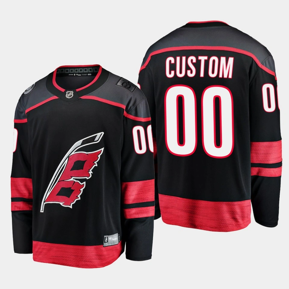 Carolina Hurricanes Custom 2022-23 Primary Home Black #00 Jersey Breakaway Player Carolina Hurricanes Custom 2022-23 Primary Home Black #00 Jersey Breakaway Player