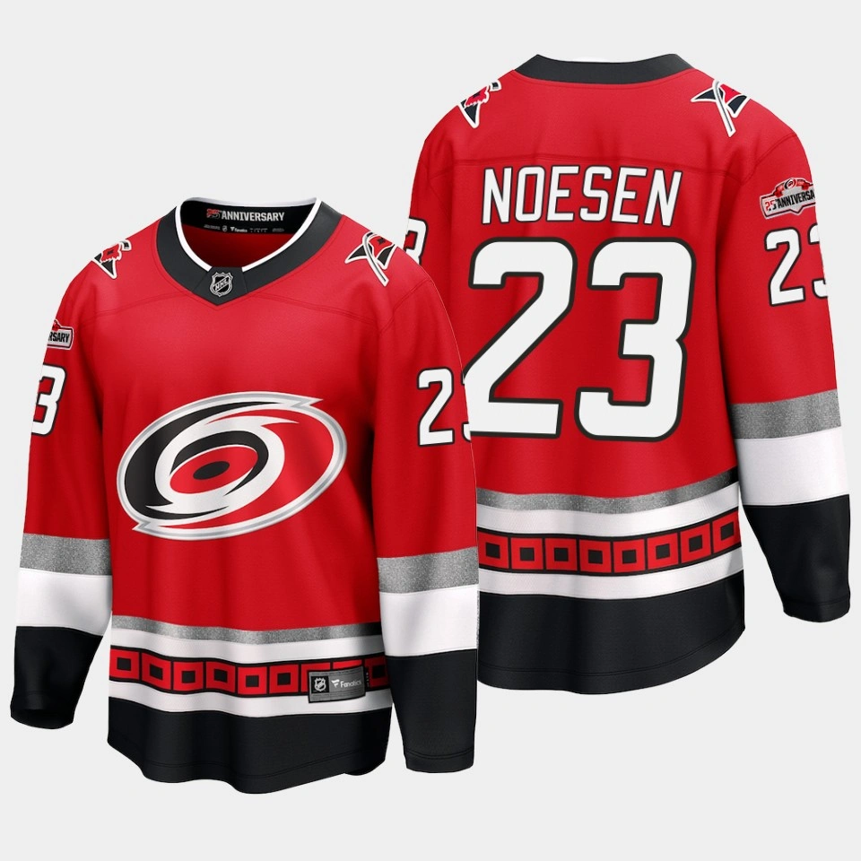 Women's Carolina Hurricanes Stefan Noesen 25th Anniversary Red #23 Jersey Premier