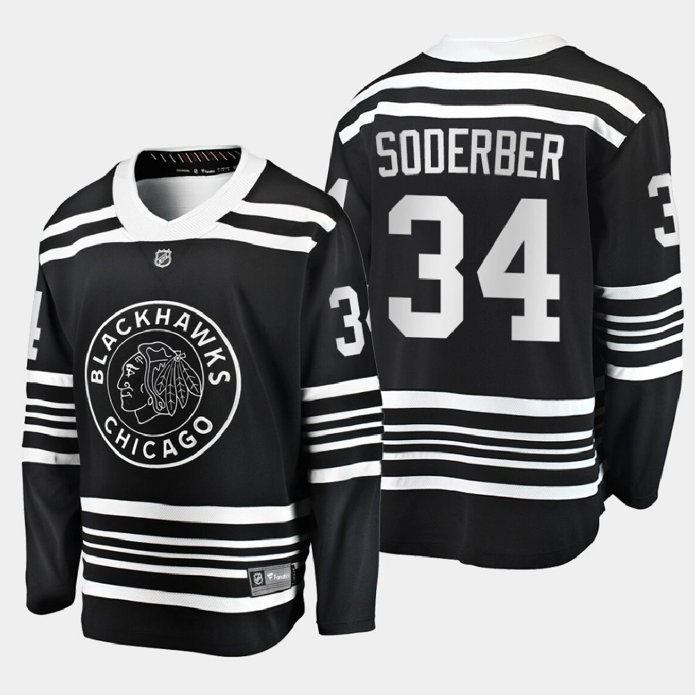 Men's Chicago Blackhawks Carl Soderberg #34 Alternate 2020-21 Breakaway Player Black Jersey