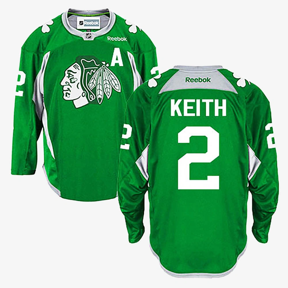 Youth Duncan Keith Chicago Blackhawks Green Practice Jersey
