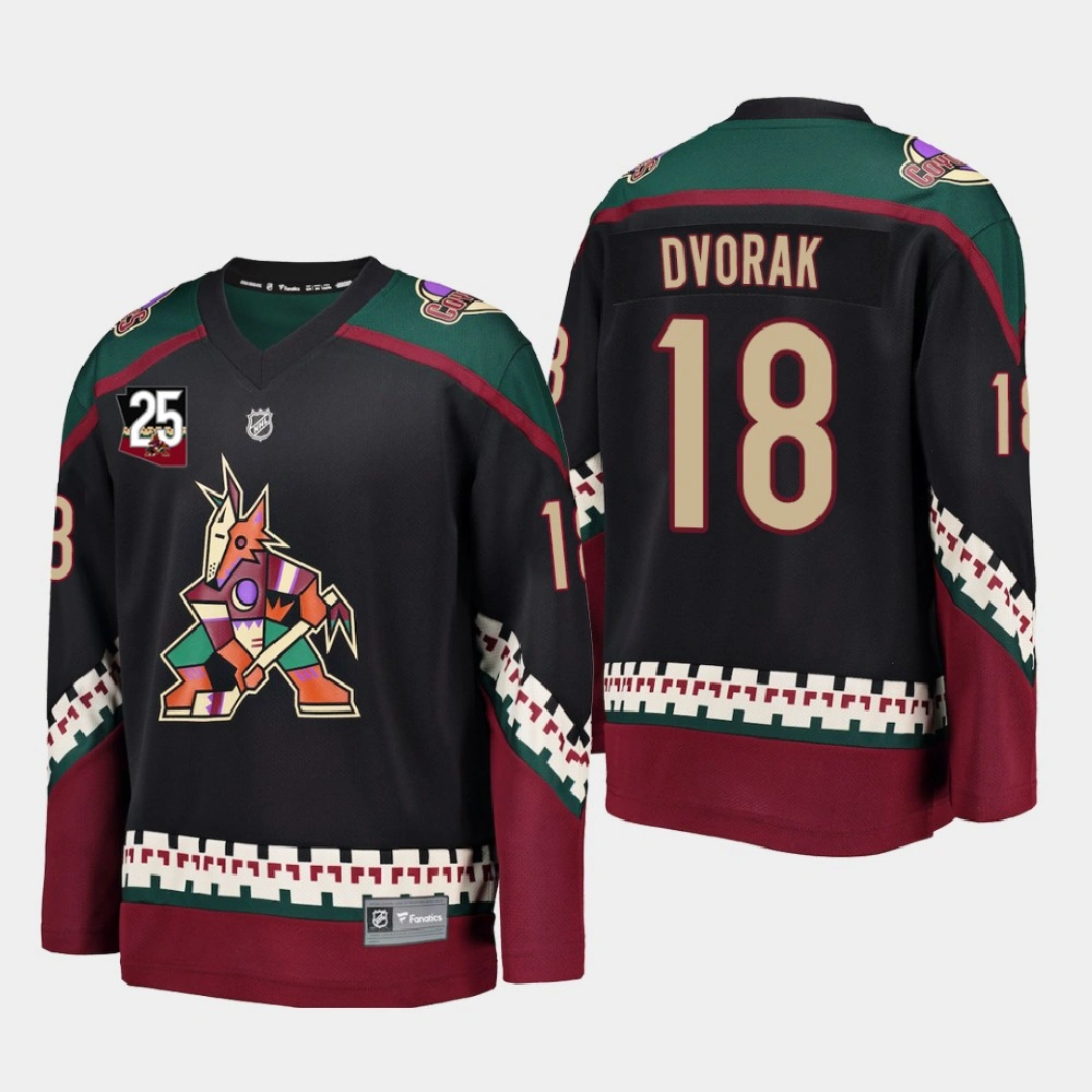 Women's Arizona Coyotes #18 Christian Dvorak 2020-21 25th Anniversary Kachina Alternate Black Jersey Women's Arizona Coyotes #18 Christian Dvorak 2020-21 25th Anniversary Kachina Alternate Black Jersey