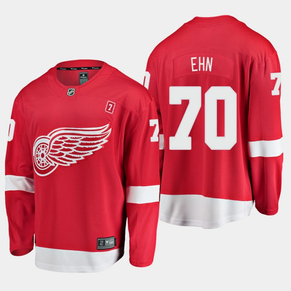 Youth Detroit Red Wings Christoffer Ehn #70 Home Red Jersey with Patch Seven