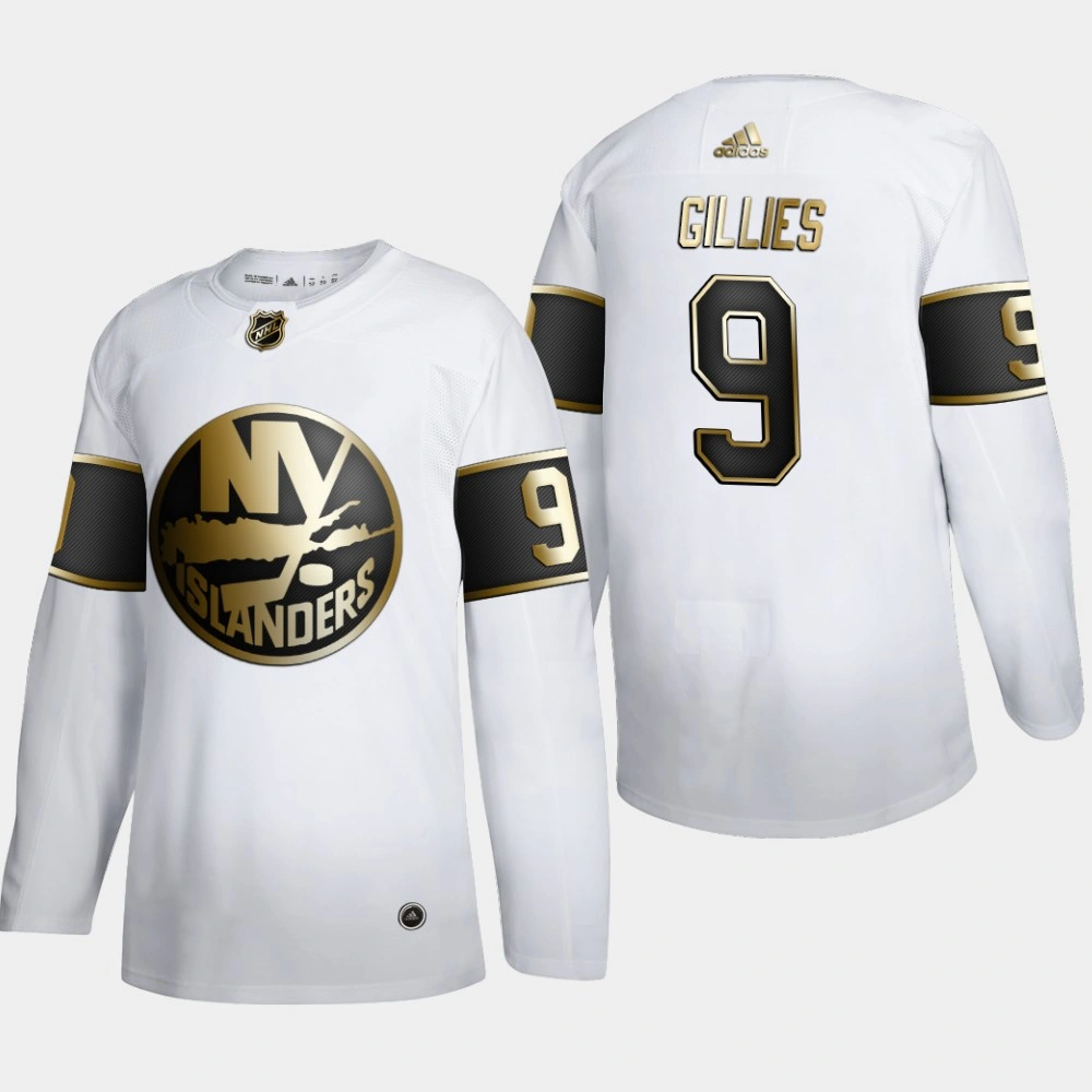 Women's New York Islanders Clark Gillies #9 NHL Golden Edition White Retired Authentic Jersey