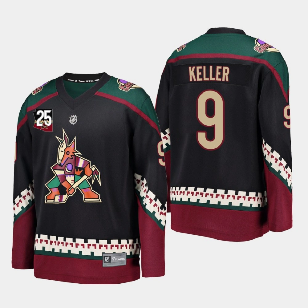 Arizona Coyotes #9 Clayton Keller 2020-21 25th Anniversary Kachina Alternate Black Jersey