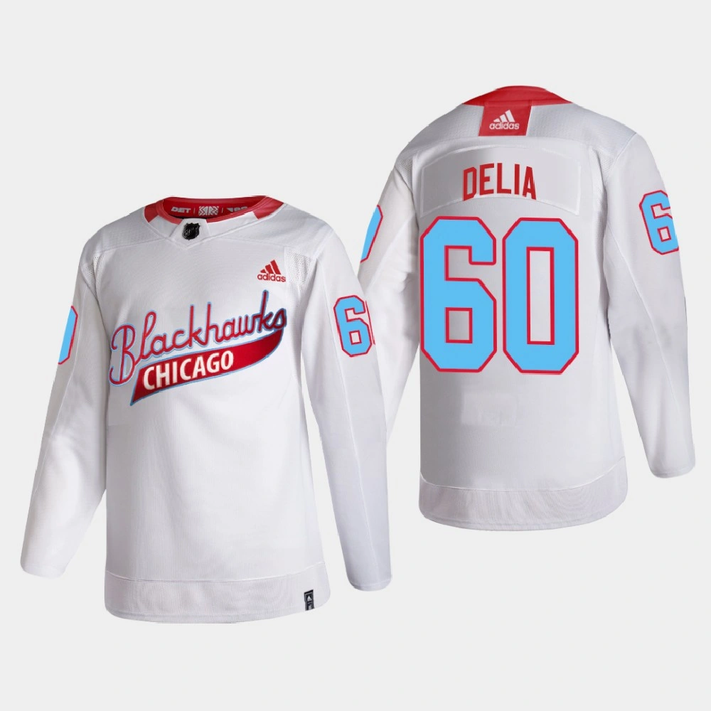 Men's Chicago Blackhawks Collin Delia #60 One Community Night White Jersey