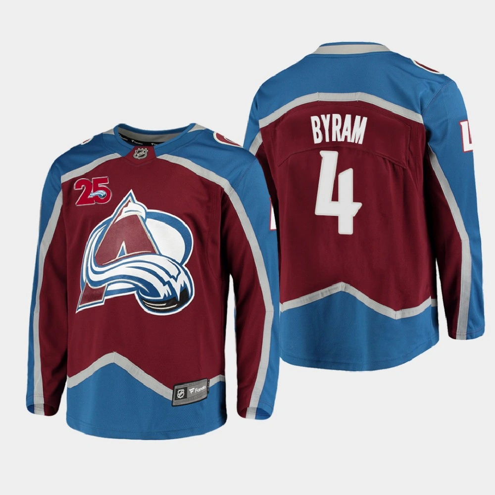 Women's Colorado Avalanche Bowen Byram #4 25th Anniversary 2020-21 Home Burgundy Jersey