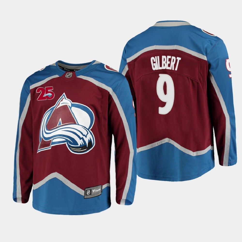 Men's Colorado Avalanche Dennis Gilbert #9 Home 2020-21 25th Anniversary Burgundy Jersey