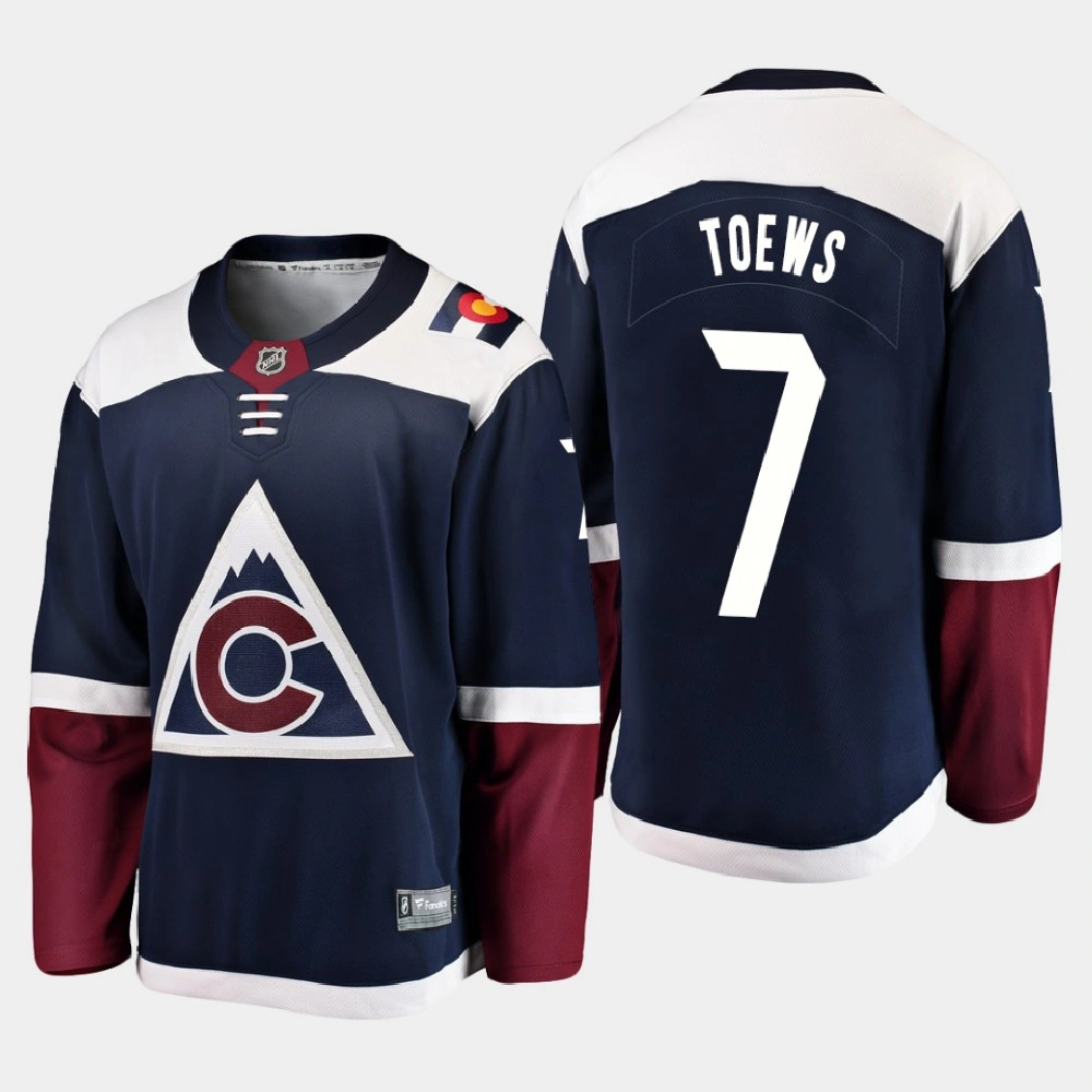 Men's Colorado Avalanche Devon Toews #7 Alternate 2020-21 Breakaway Player Navy Jersey