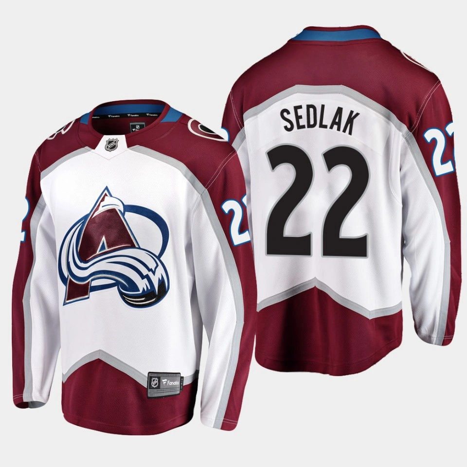 Youth Colorado Avalanche Lukas Sedlak Away White #22 Jersey Breakaway Player