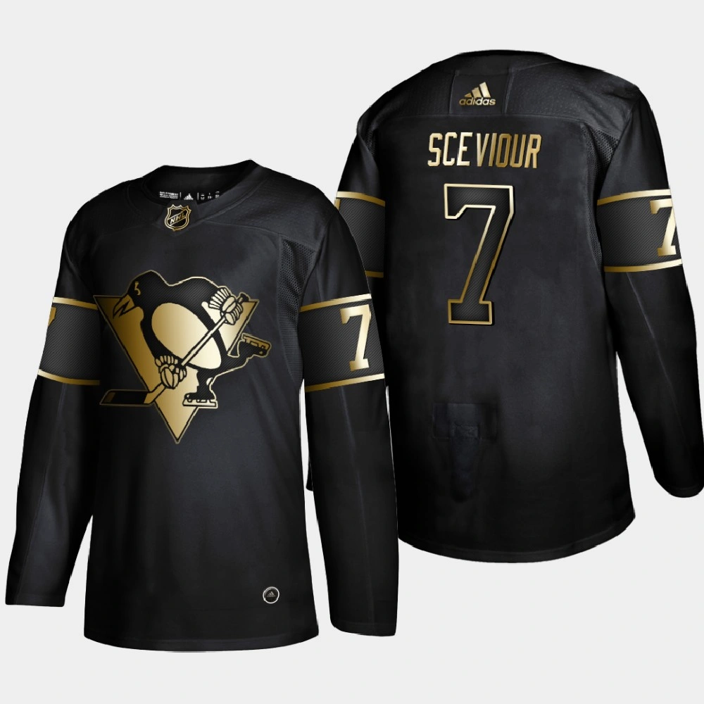 Men's Pittsburgh Penguins Colton Sceviour #7 Gold Edition Black Authentic Player Jersey Men's Pittsburgh Penguins Colton Sceviour #7 Gold Edition Black Authentic Player Jersey