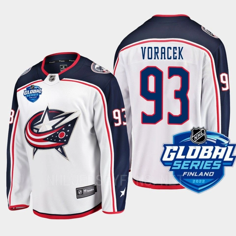 Women's Jakub Voracek Columbus Blue Jackets 2022 NHL Global Series Away White Jersey