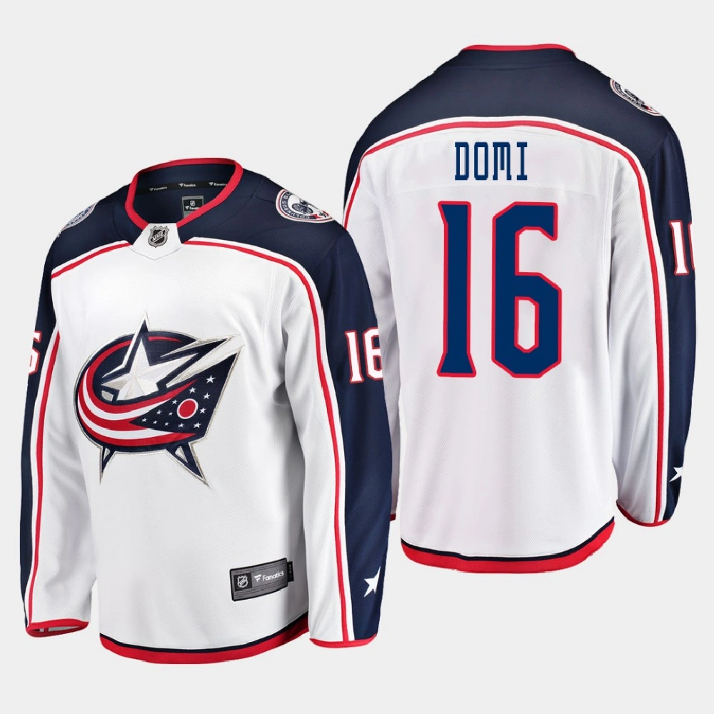 Women's Columbus Blue Jackets Max Domi #16 Away 2020-21 Breakaway Player White Jersey