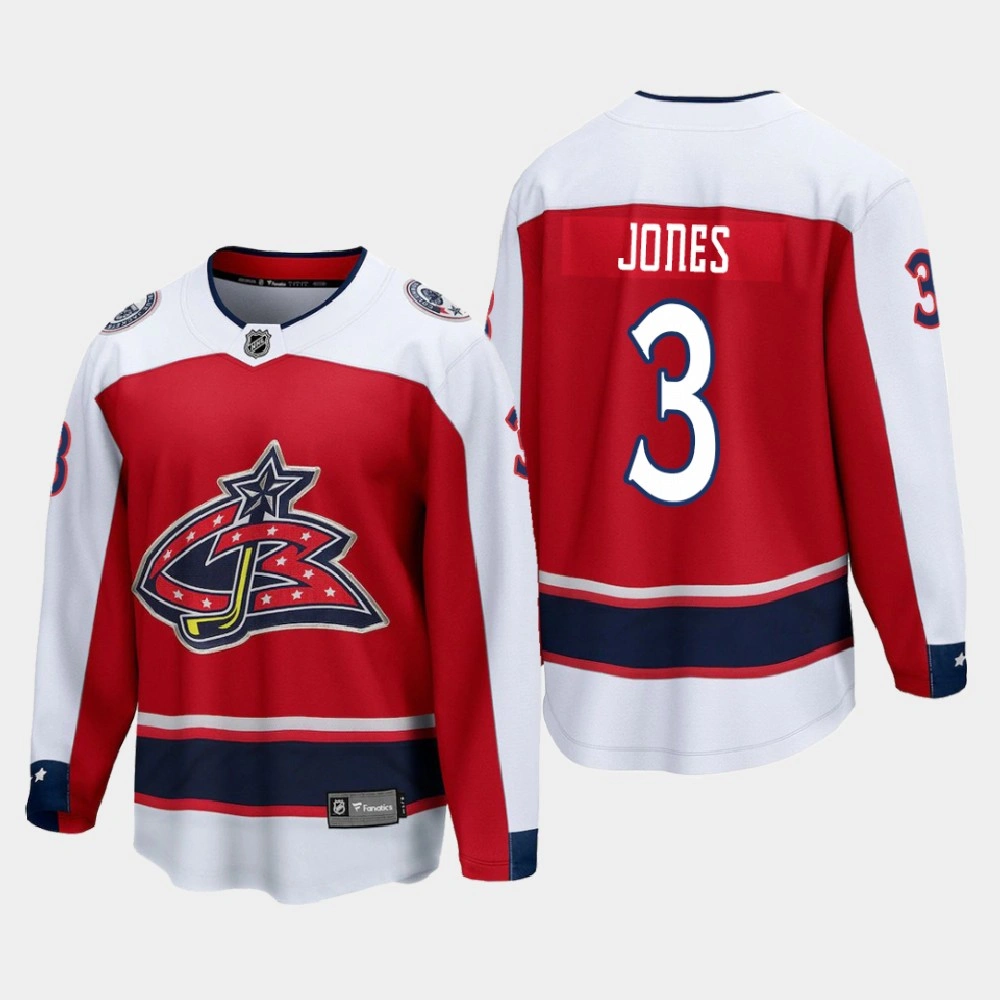 Women's Columbus Blue Jackets Seth Jones #3 Special Edition 2021 Breakaway Red Jersey Women's Columbus Blue Jackets Seth Jones #3 Special Edition 2021 Breakaway Red Jersey