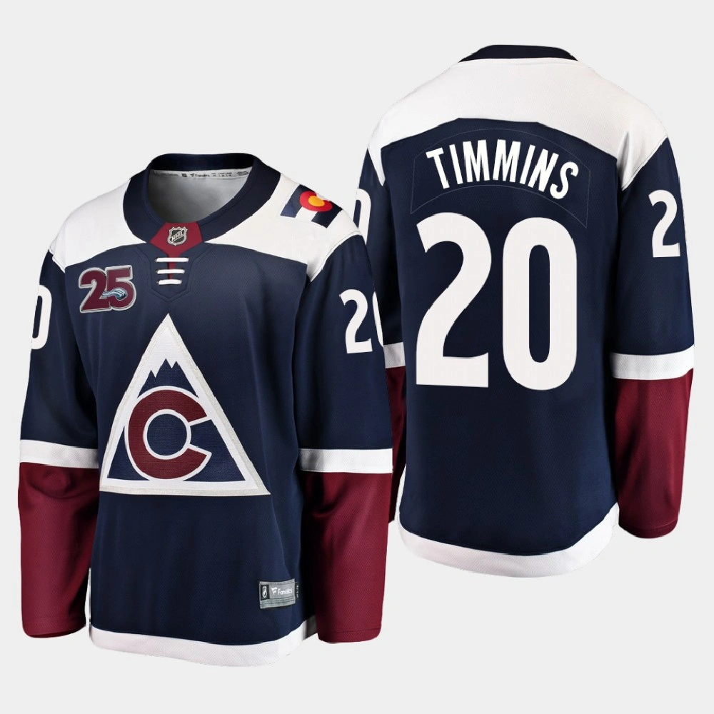 Colorado Avalanche Conor Timmins #20 2020-21 25th Anniversary Alternate Navy Jersey - Men