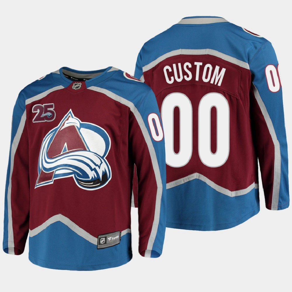 Colorado Avalanche Custom #00 2020-21 25th Anniversary Home Burgundy Jersey - Men