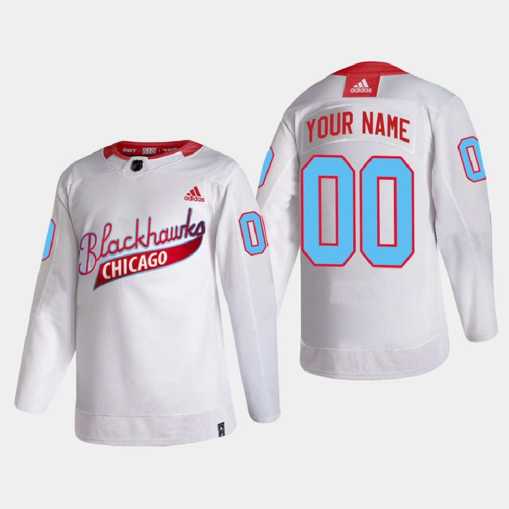 Men's Chicago Blackhawks Custom #00 One Community Night White Jersey Men's Chicago Blackhawks Custom #00 One Community Night White Jersey