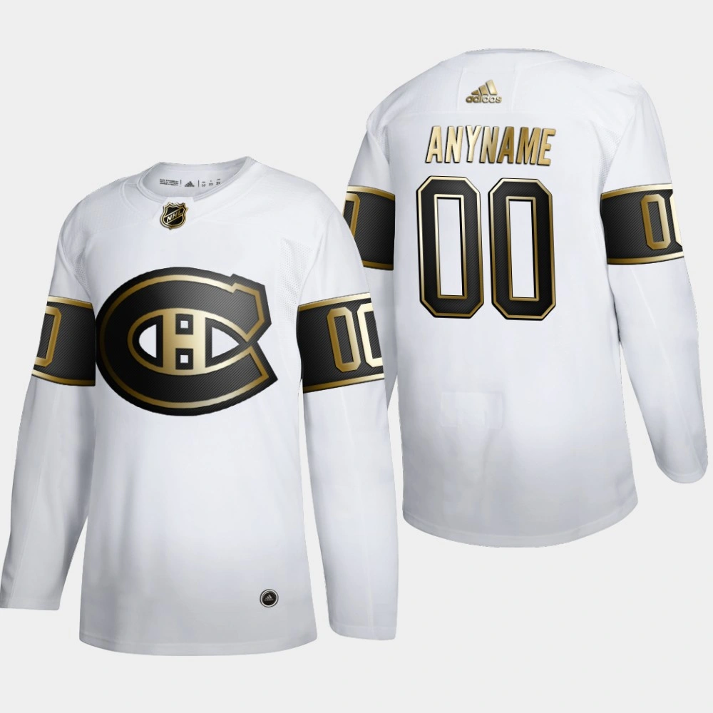 Women's Montreal Canadiens Custom #00 NHL Golden Edition White Authentic Jersey
