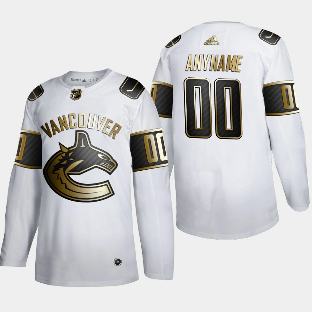 Women's Vancouver Canucks Custom #00 NHL Golden Edition White Authentic Jersey