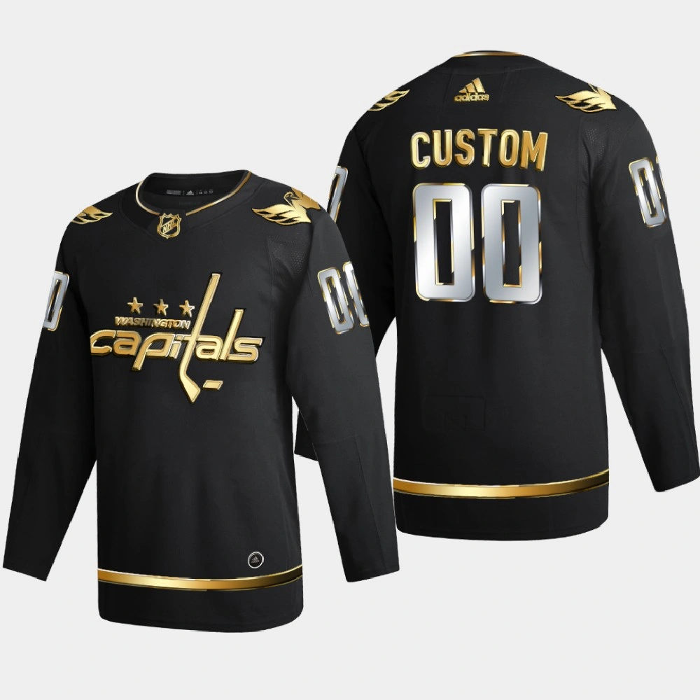 Men Washington Capitals Custom #00 2020-21 Authentic Golden Limited Edition Jersey - Black Men Washington Capitals Custom #00 2020-21 Authentic Golden Limited Edition Jersey - Black
