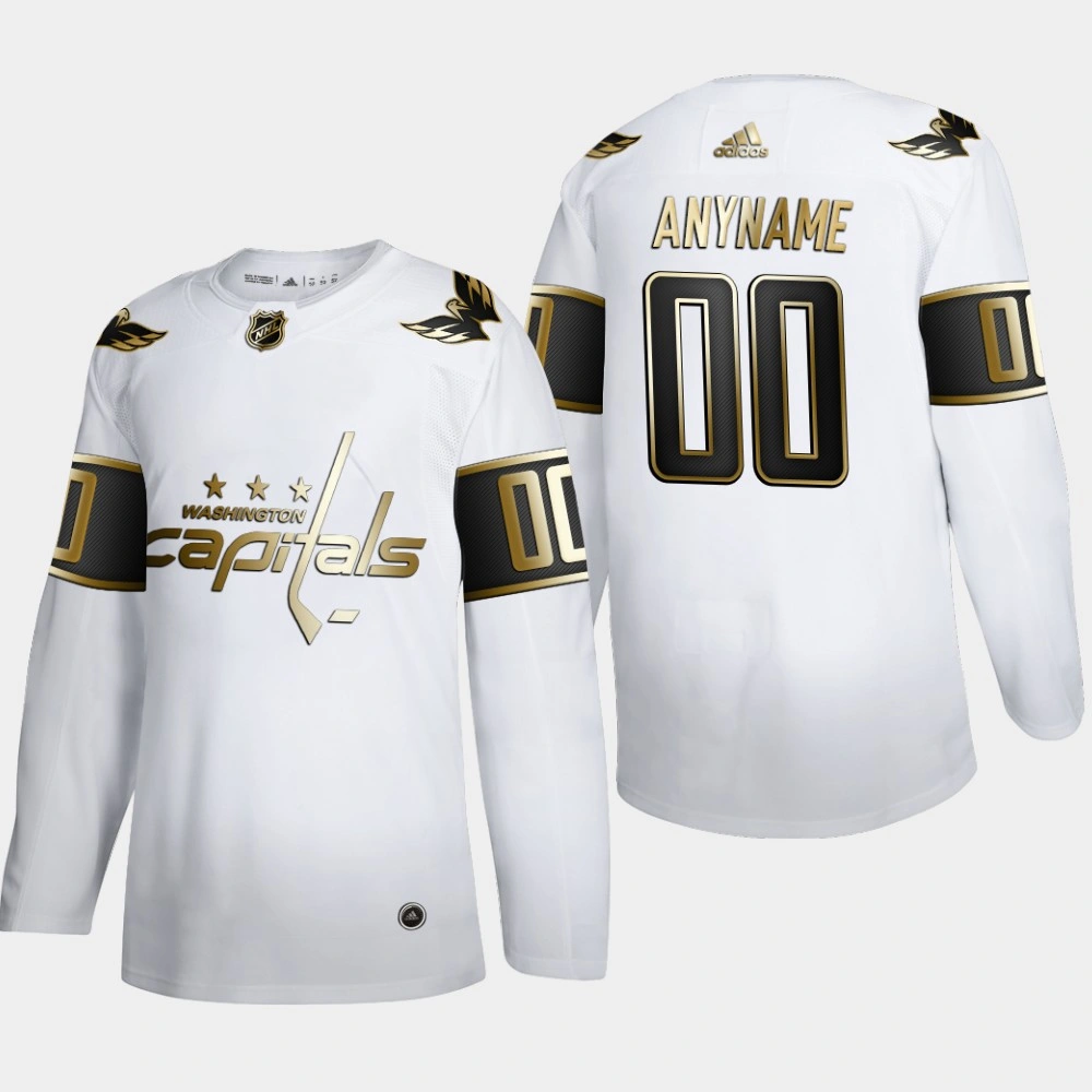 Women's Washington Capitals Custom #00 NHL Golden Edition White Authentic Jersey Women's Washington Capitals Custom #00 NHL Golden Edition White Authentic Jersey