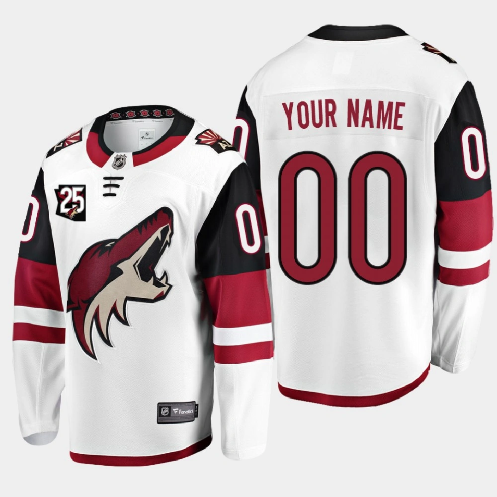 Arizona Coyotes #00 Custom 2020-21 25th Anniversary Away White Jersey