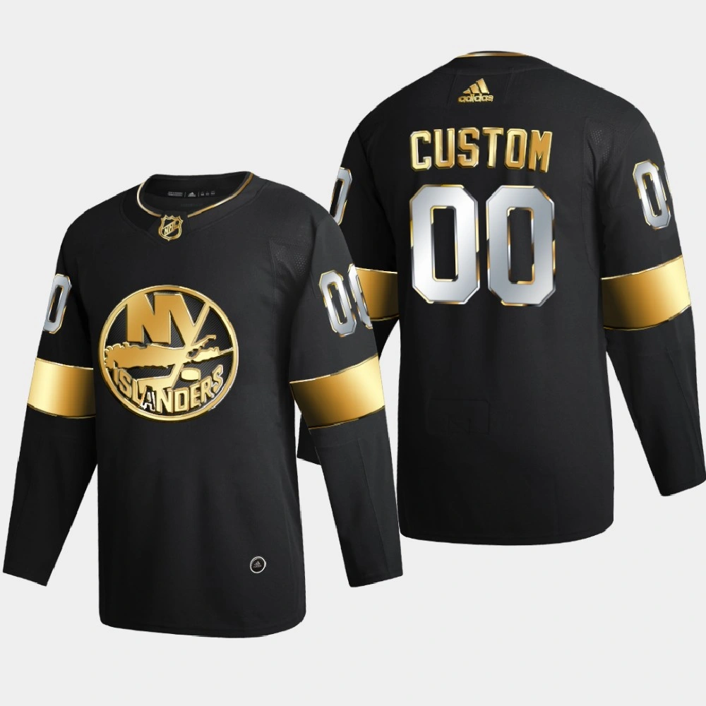 Men New York Islanders Custom #00 2020-21 Authentic Golden Limited Edition Jersey - Black Men New York Islanders Custom #00 2020-21 Authentic Golden Limited Edition Jersey - Black