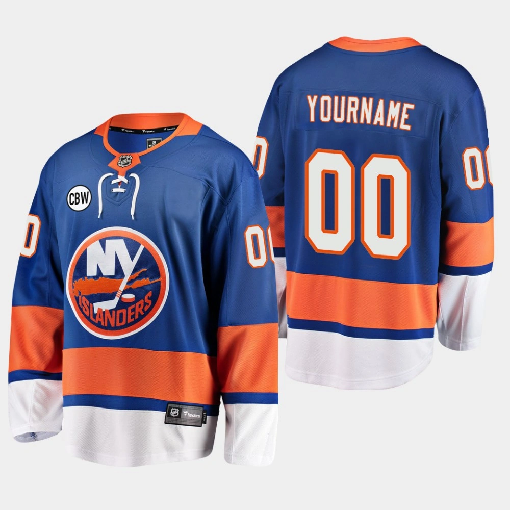 Men's New York Islanders Custom #00 2018-19 Home Royal Premier CBW Jersey