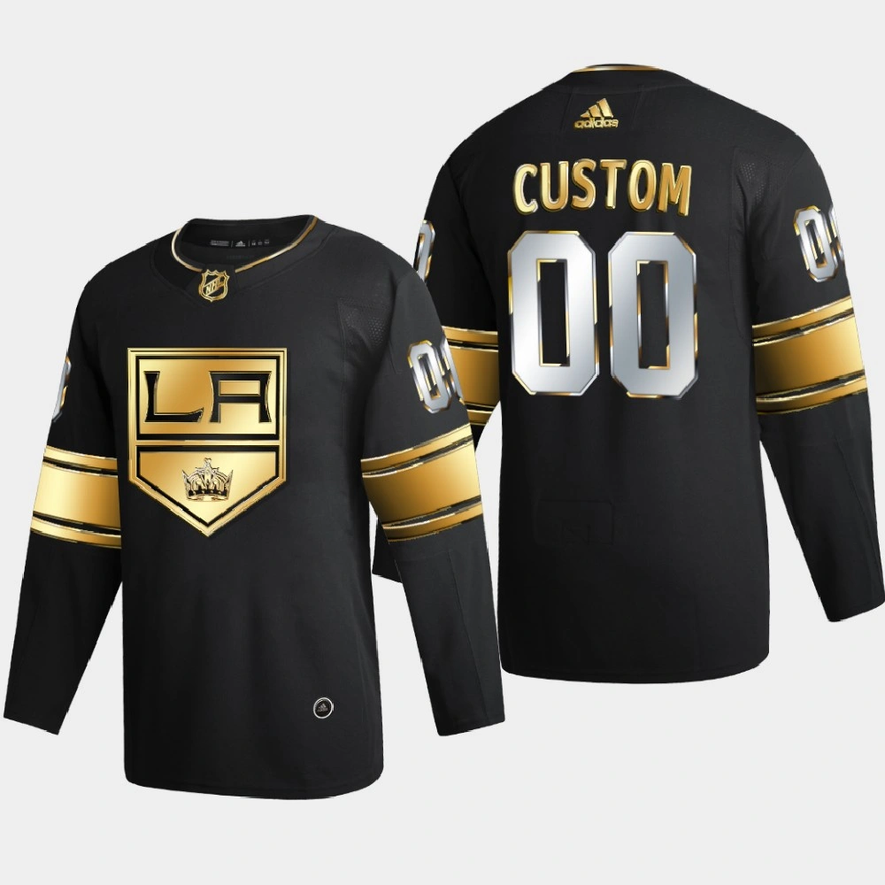 Men Los Angeles Kings Custom #00 2020-21 2021 Golden Edition Limited Authentic Jersey - Black Men Los Angeles Kings Custom #00 2020-21 2021 Golden Edition Limited Authentic Jersey - Black