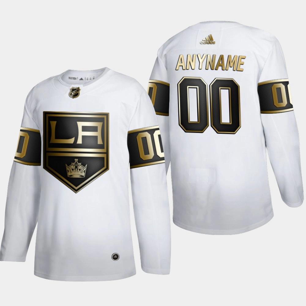 Women's Los Angeles Kings Custom #00 NHL Golden Edition White Authentic Jersey Women's Los Angeles Kings Custom #00 NHL Golden Edition White Authentic Jersey