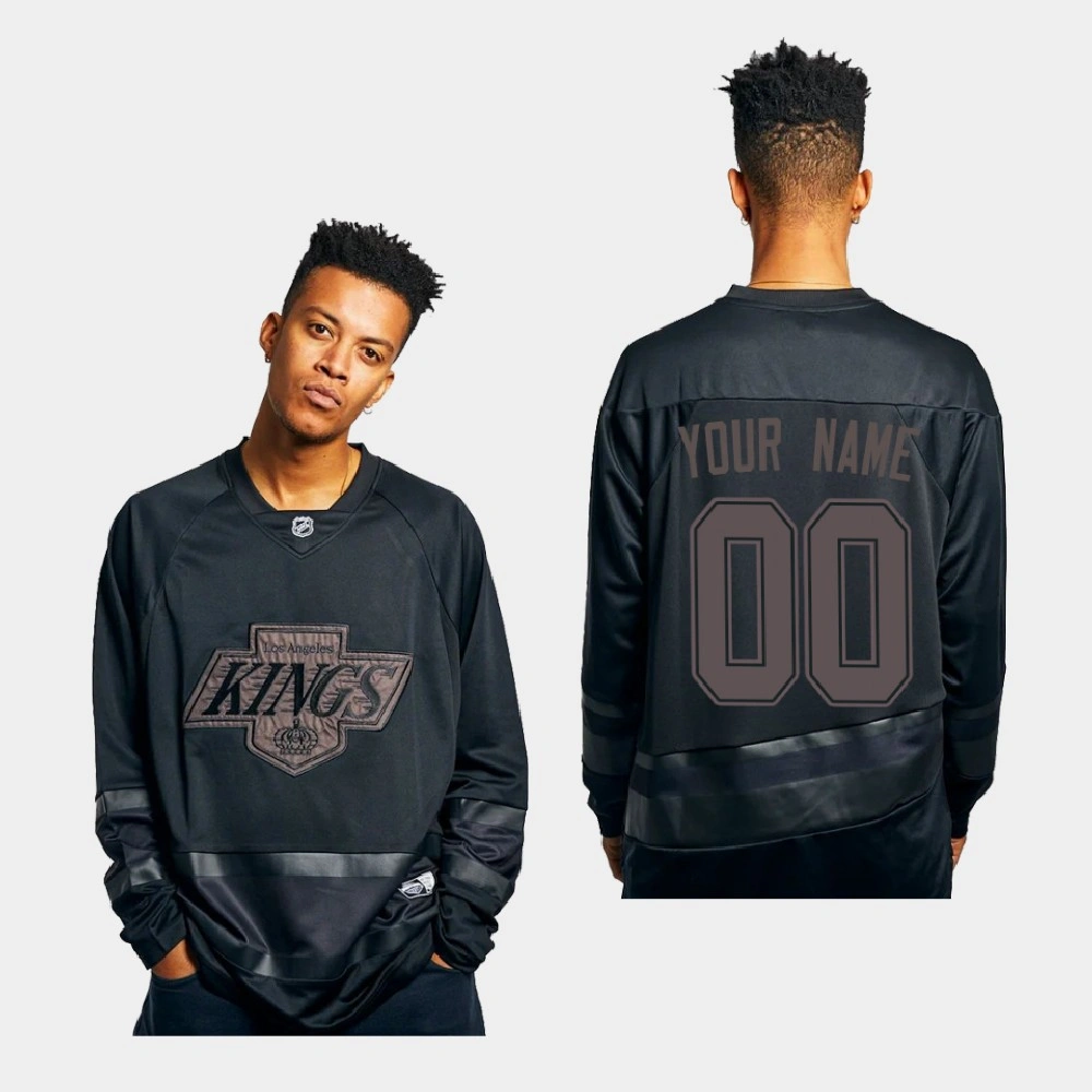 Los Angeles Kings Custom #00 Replica Triple Black Jersey - Men's