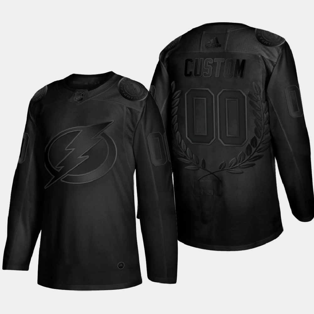 Men Tampa Bay Lightning Custom Awards Collection Glory Black Jersey Men Tampa Bay Lightning Custom Awards Collection Glory Black Jersey