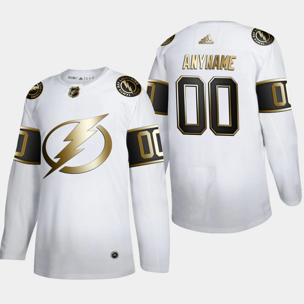 Women's Tampa Bay Lightning Custom #00 NHL Golden Edition White Authentic Jersey Women's Tampa Bay Lightning Custom #00 NHL Golden Edition White Authentic Jersey