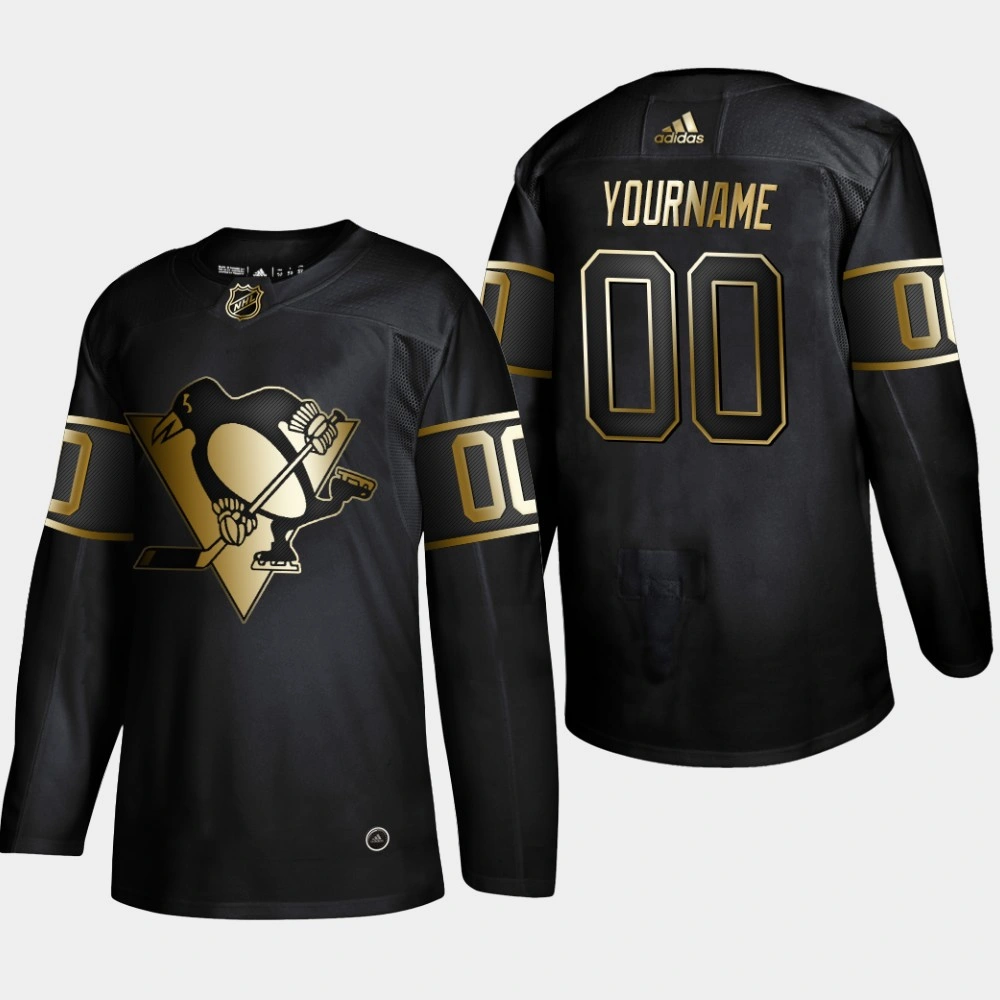 Men's Pittsburgh Penguins Custom #00 Black 2019 NHL Golden Edition Authentic Player Jersey Men's Pittsburgh Penguins Custom #00 Black 2019 NHL Golden Edition Authentic Player Jersey