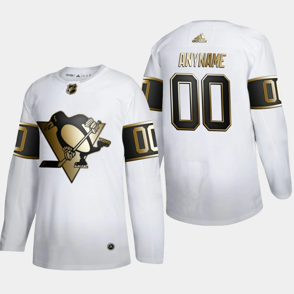 Women's Pittsburgh Penguins Custom #00 NHL Golden Edition White Authentic Jersey Women's Pittsburgh Penguins Custom #00 NHL Golden Edition White Authentic Jersey