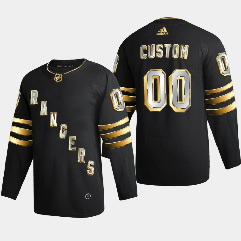 Men New York Rangers Custom #00 2020-21 Golden Edition Limited Authentic Jersey - Black