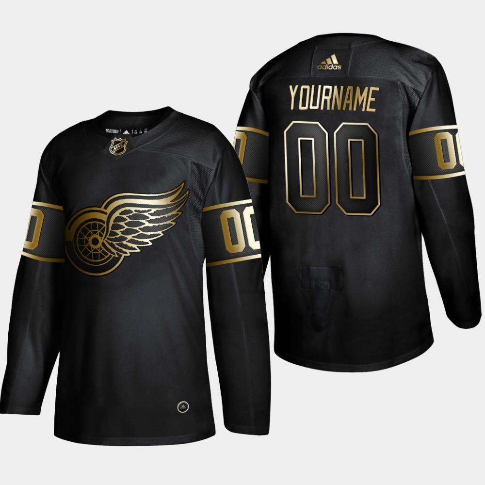 Men's Detroit Red Wings Custom #00 2019 NHL Golden Edition Authentic Player Black Jersey Men's Detroit Red Wings Custom #00 2019 NHL Golden Edition Authentic Player Black Jersey