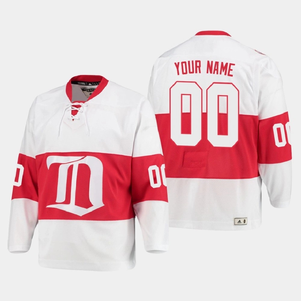 Men's Detroit Red Wings Custom #00 Heritage Authentic White Jersey Men's Detroit Red Wings Custom #00 Heritage Authentic White Jersey
