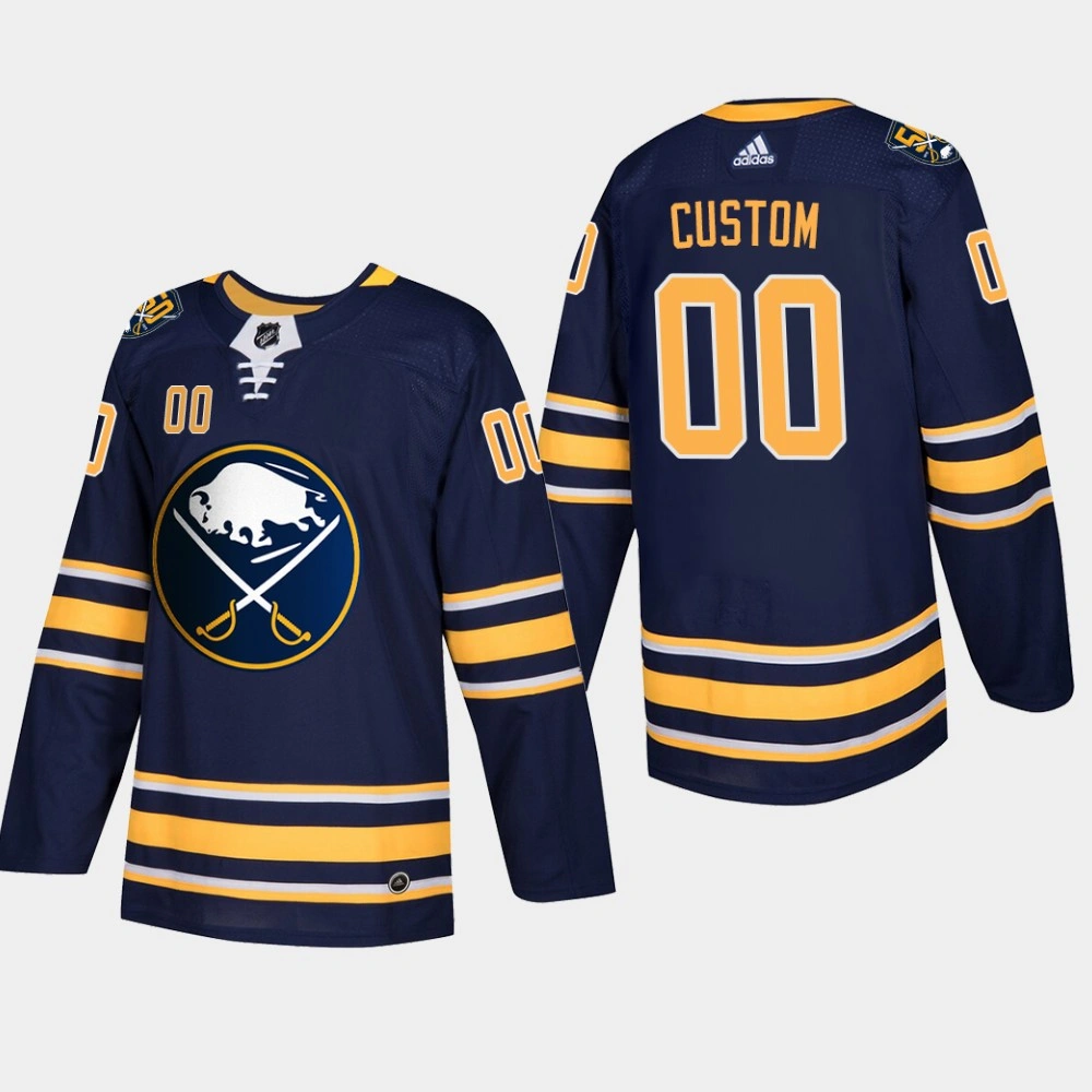 Men's Buffalo Sabres Custom #00 Navy 50th Anniversary Home Authentic Player Jersey