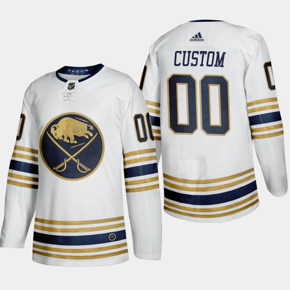 Sabres #00 Custom White 50th Anniversary Third Authentic Jersey Sabres #00 Custom White 50th Anniversary Third Authentic Jersey