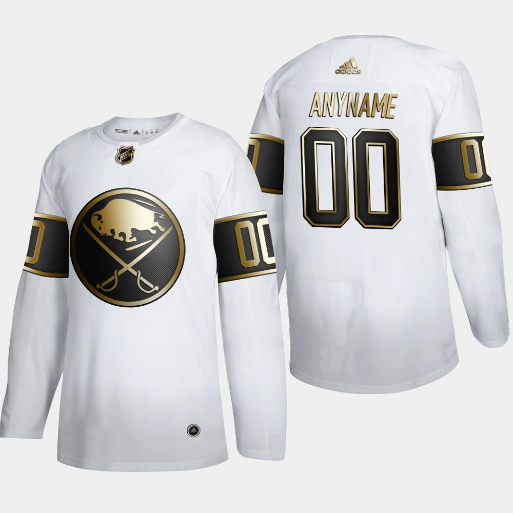 Women's Buffalo Sabres Custom #00 NHL Golden Edition White Authentic Jersey Women's Buffalo Sabres Custom #00 NHL Golden Edition White Authentic Jersey