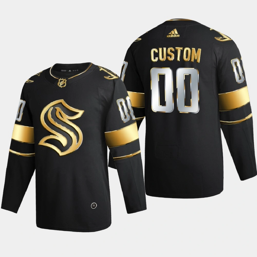 Men's Seattle Kraken Custom #00 2020-21 Authentic Golden Limited Edition Jersey - Black Men's Seattle Kraken Custom #00 2020-21 Authentic Golden Limited Edition Jersey - Black