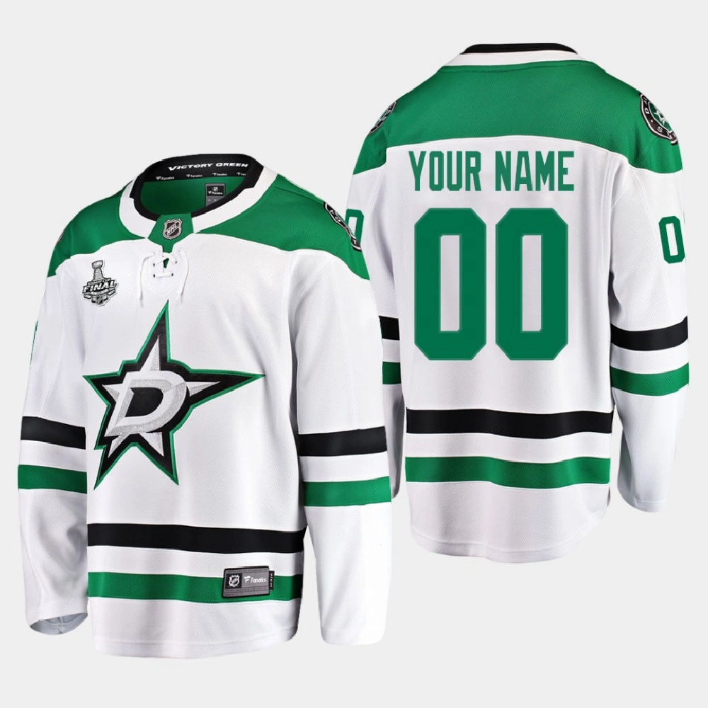 Men's Dallas Stars Custom #00 2020 Stanley Cup Final Away Breakaway Player White Jersey Men's Dallas Stars Custom #00 2020 Stanley Cup Final Away Breakaway Player White Jersey