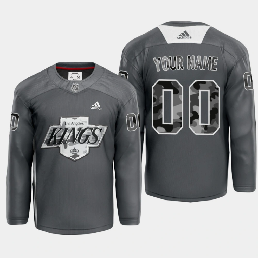 Men's Undefeated X LA Kings Custom #00 Warm Up Gray Jersey Men's Undefeated X LA Kings Custom #00 Warm Up Gray Jersey