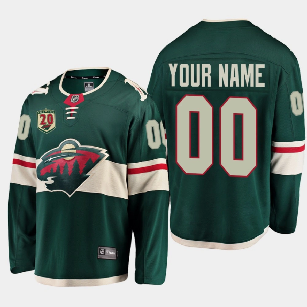 Minnesota Wild #00 Custom 2020-21 20th Anniversary Home Black Jersey