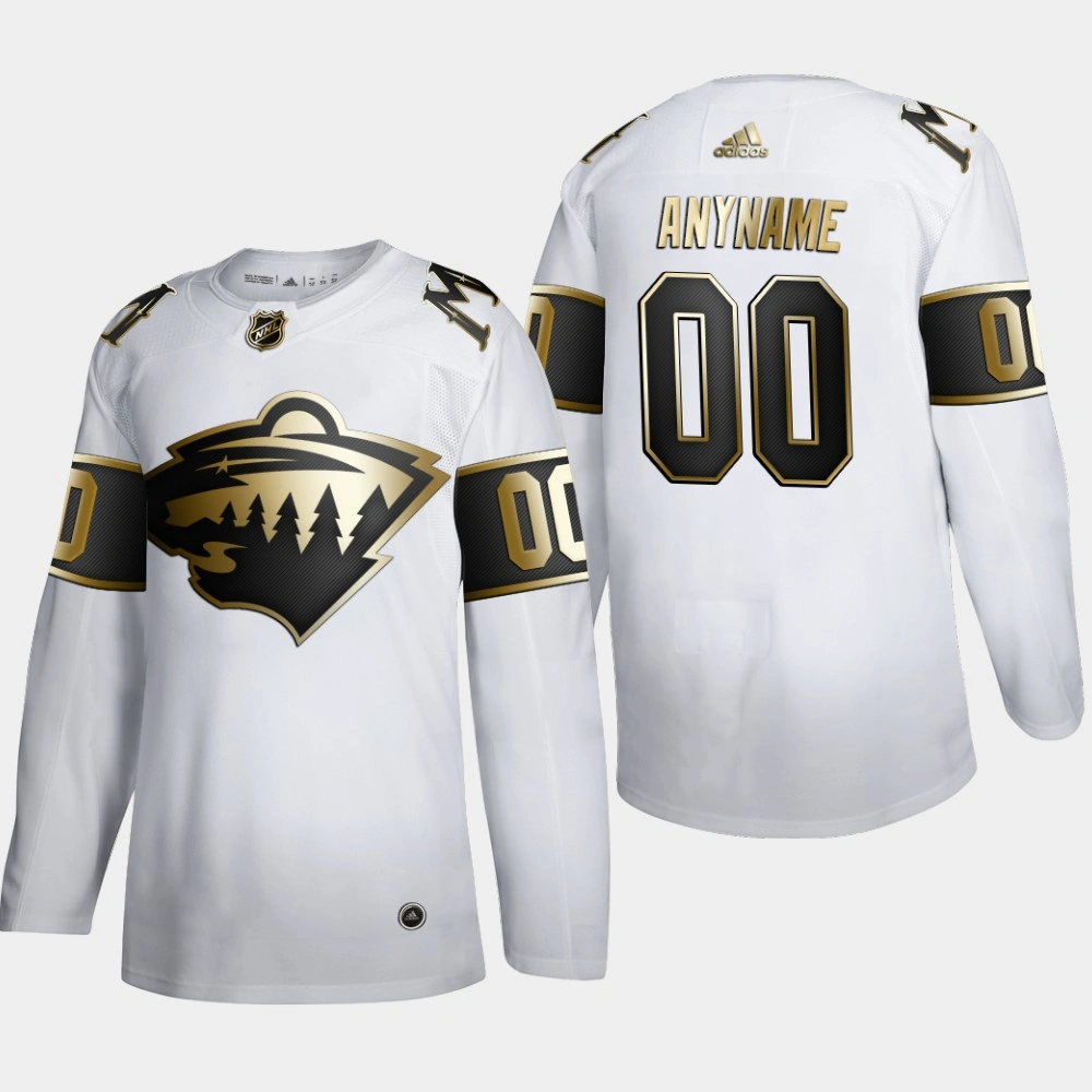 Women's Minnesota Wild Custom #00 NHL Golden Edition White Authentic Jersey Women's Minnesota Wild Custom #00 NHL Golden Edition White Authentic Jersey